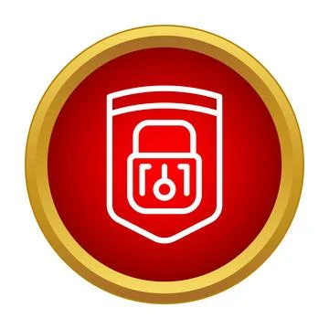 Shield padlock icon representing digital security and protection Stock Illustration