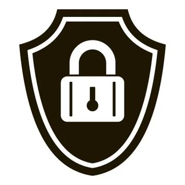 Shield padlock icon, simple style Ilustración de archivo