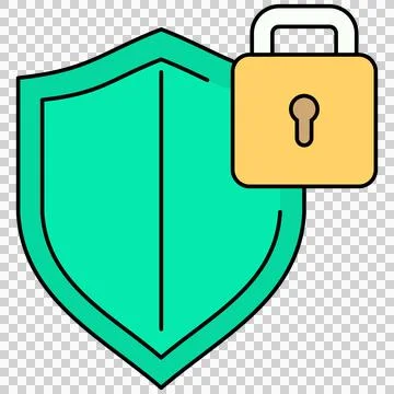 Shield with padlock Stock Illustration