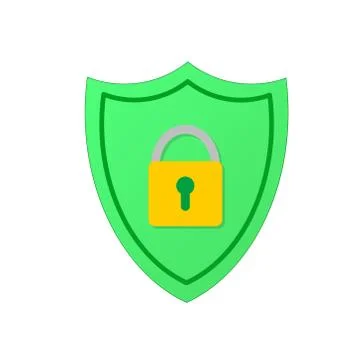 Shield with padlock. Modern flat vector icon. Stock vector illustration Stock Illustration