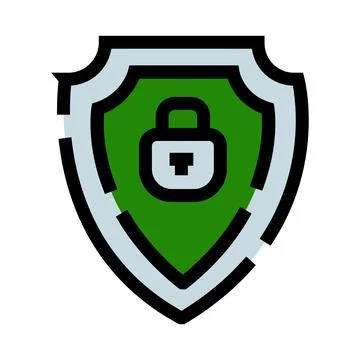 Shield with padlock representing data security and privacy イラスト素材
