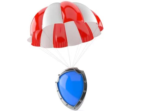 Shield with parachute Illustrazione stock