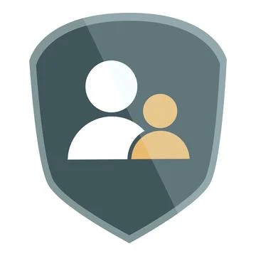 Shield parental control icon cartoon vector. Software access Illustrazione stock