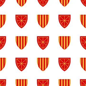 Shield pattern repeat seamless pattern. Medieval Royal heraldic pattern with  Stock Illustration
