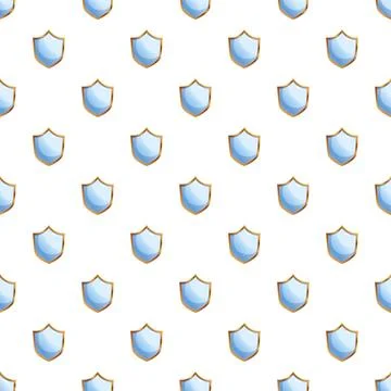 Shield pattern repeating creating security and defense background Illustrazione stock