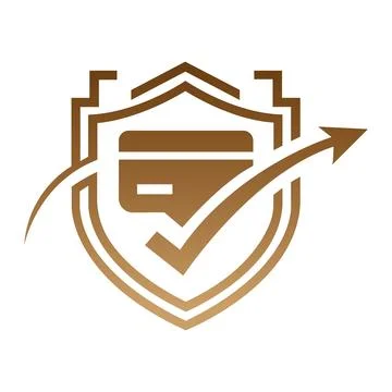Shield Payment Security Protection Logo Design Icon Template Vector. Stock Illustration