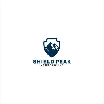 Shield Peak Logo Design idea Stock Illustration