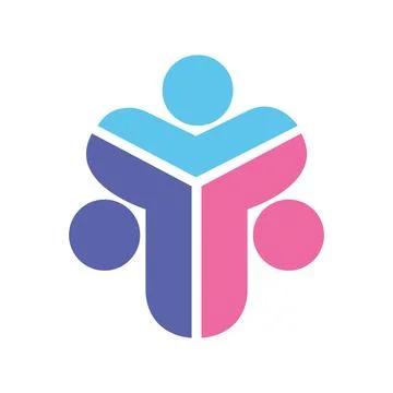 Shield people group logo with shield and abstract people shape combination conce Stock Illustration