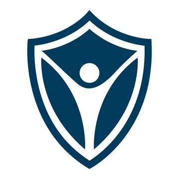 Shield People Security Logo Design Protection Safety Icon Template Vector Stock Illustration