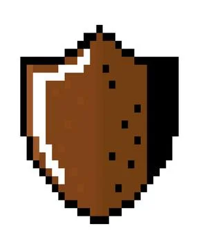Shield pixel icon Stock Illustration