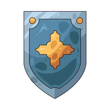 Shield with plus sign illustration Illustrazione stock