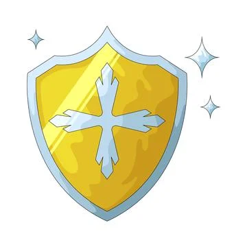 Shield with plus sign illustration Stock Illustration