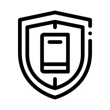 Shield policy line icon vector illustration sign Stock Illustration