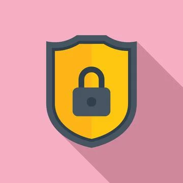 Shield privacy icon flat vector. Data protect Stock Illustration