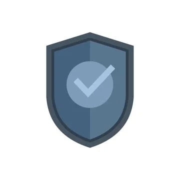 Shield privacy icon flat vector. Data protect Stock Illustration