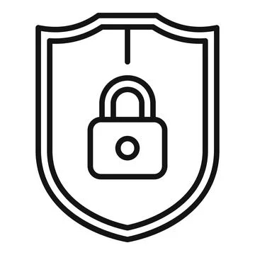 Shield privacy icon outline vector. Data protect Illustrazione stock