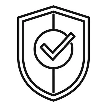 Shield privacy icon outline vector. Data protect Stock Illustration