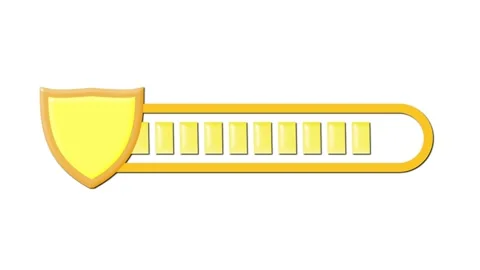 Shield Progress Bar Loading Golden Animation Stock Footage 331494665