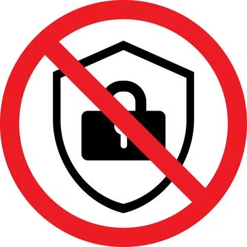 Shield prohibited sign. 스톡 일러스트