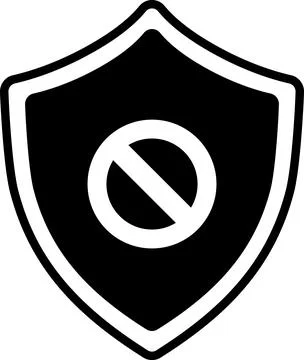 Shield with Prohibition Symbol Icon Stock Illustration