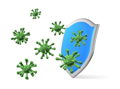 Shield protect form viruses and bacterias isolated, COVID-19 coronavirus, pro Stock Illustration