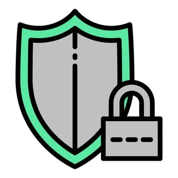 Shield protect icon outline vector. Computer fraud Stock Illustration