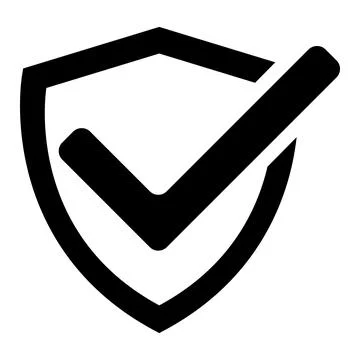 Shield protect icon, safety mark web design, guard symbol vector illustration Ilustración de archivo