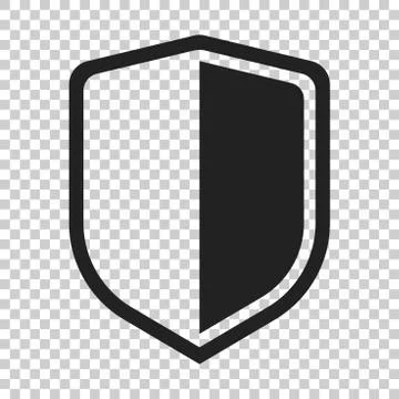 Shield protect icon. Vector illustration on isolated transparent background.  Stock Illustration