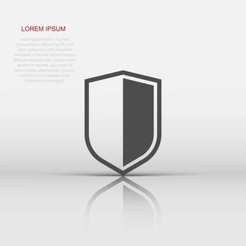 Shield protect icon. Vector illustration. Business concept shield defence p.. Illustrazione stock