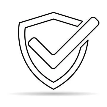 Shield protect shadow icon, safety mark web design, guard symbol vector illus Ilustración de archivo