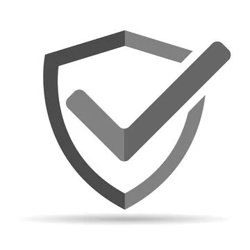 Shield protect shadow icon, safety mark web design, guard symbol vector illus イラスト素材