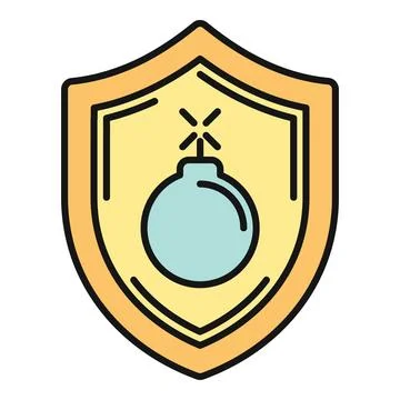 Shield protecting against bomb explosion security concept Stock Illustration