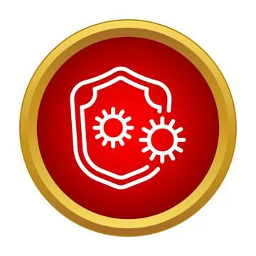 Shield protecting against virus bacteria pathogens outline icon Stock Illustration