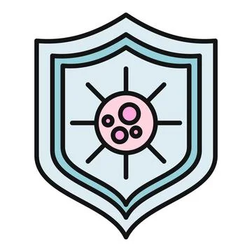 Shield protecting against virus illustration for health security Stock Illustration