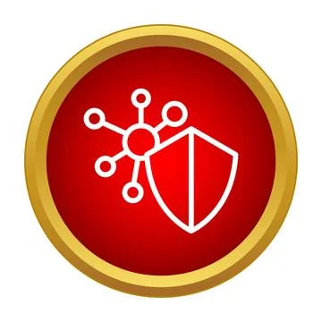 Shield protecting against virus or network threat icon Stockillustratie