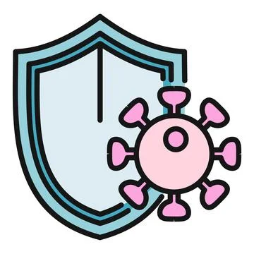 Shield protecting against virus, preventing infection and disease Stock Illustration