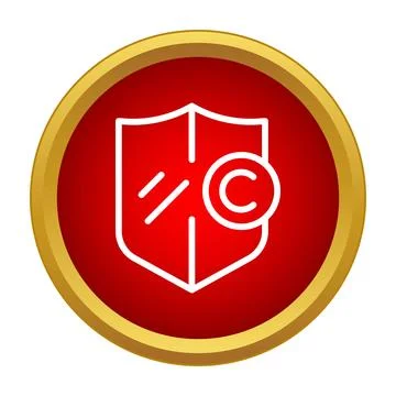 Shield protecting creative content with a copyright symbol Stock Illustration