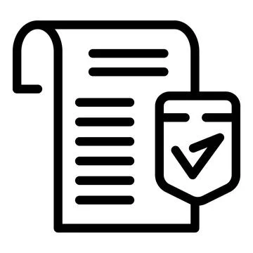 Shield protecting document with check mark, secure file concept Stockillustratie