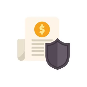 Shield protecting financial document for secure investment Illustrazione stock