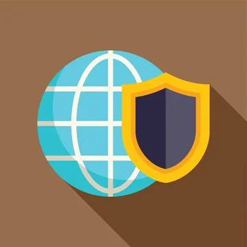 Shield protecting globe symbolizing global security and data protection 스톡 일러스트