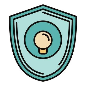 Shield protecting light bulb idea intellectual property Stock Illustration