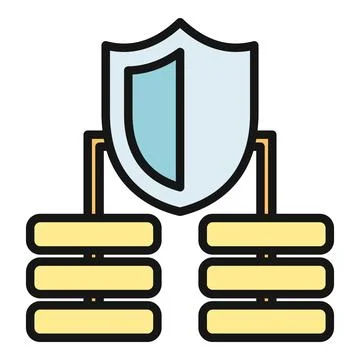 Shield protecting multiple servers and database infrastructure Stock Illustration
