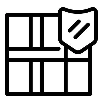 Shield protecting parcel icon, secure delivery service symbol Stock Illustration