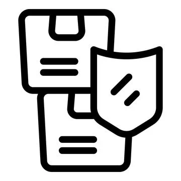 Shield protecting parcel package delivering shipping insurance concept icon Illustration