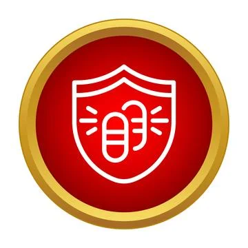 Shield protecting pills symbolizing immunity and health defense Stock Illustration