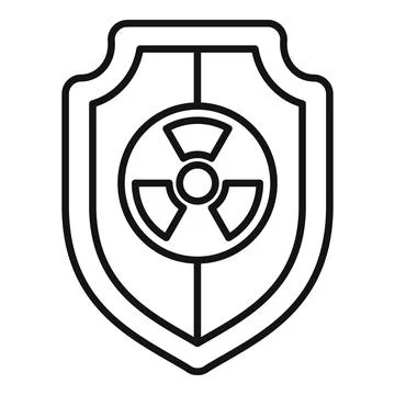 Shield protecting from radioactive contamination icon thin line イラスト素材