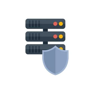 Shield protecting server rack icon, data security concept illustration Stock Illustration