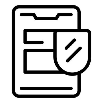 Shield protecting smartphone screen displaying important confidential data Stock Illustration
