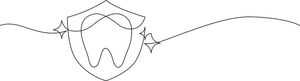 Shield protecting a tooth Vector Stock Illustration