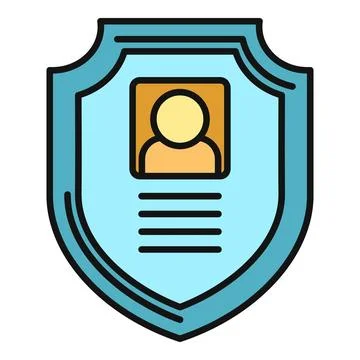 Shield protecting user profile and data security Stock Illustration